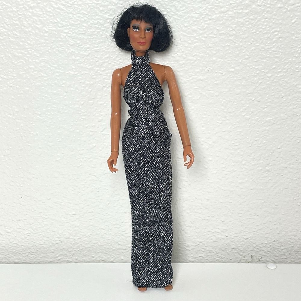 Vintage 1976 Growing Hair Cher Doll Mego Original Dress Missing Hair Key
